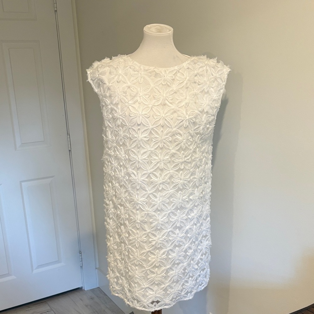 SUNCOO White Textured Mini Dress